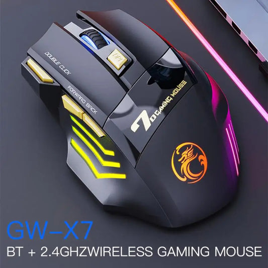 Rechargeable Wireless Mouse 2.4G Gaming Mouse Computer Ergonomic RGB Light