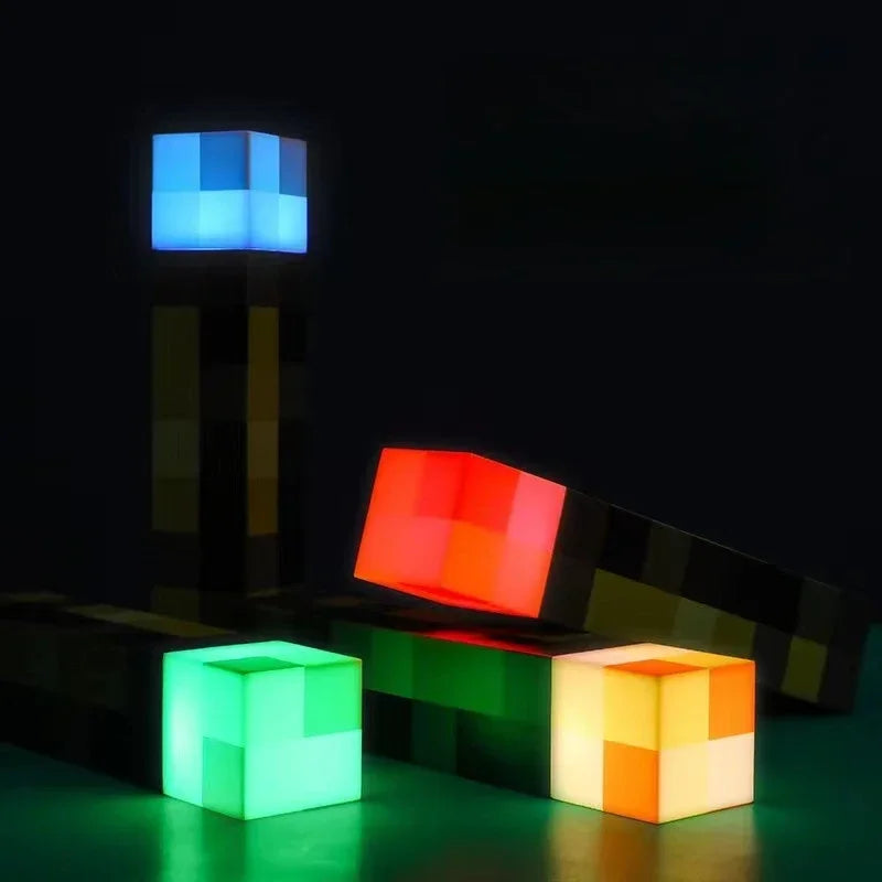 11.5 Inch Minecraft Torch LED Light USB Rechargeable Night Light Room Home Decor Table Lamp Kids Gift Bedside Lamp